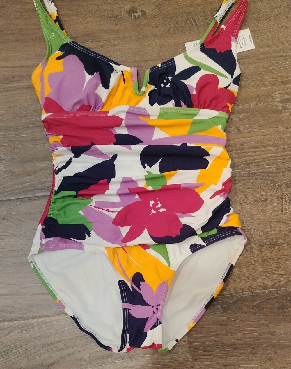 Anne Cole Women Floral One-Piece Swimsuit - Pink, Purple, Yellow, Green, Navy